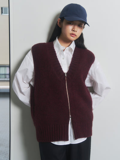 Knit zip vest