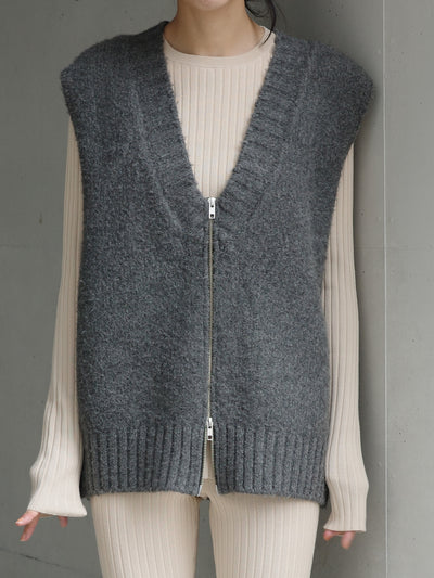 Knit zip vest