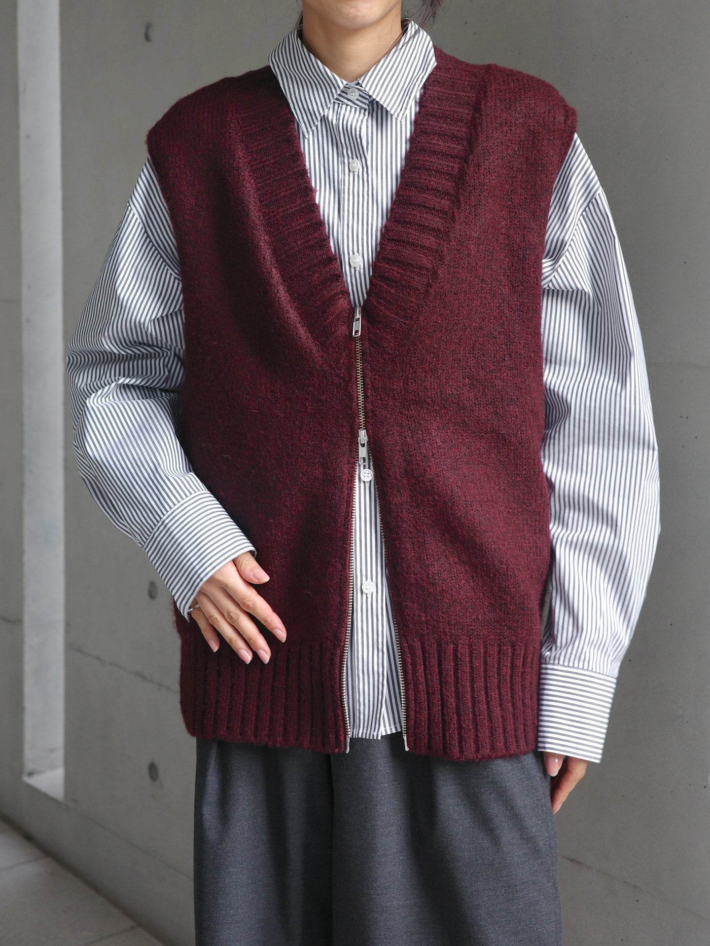 Knit zip vest