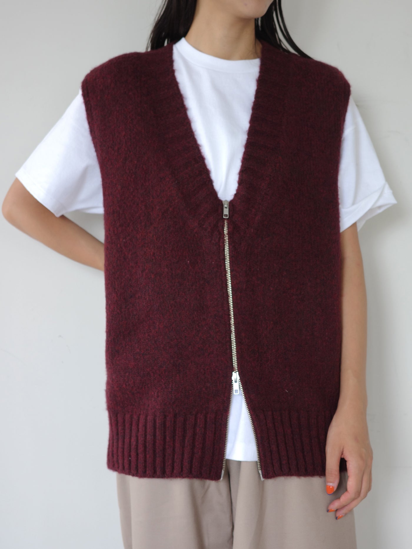 Knit zip vest