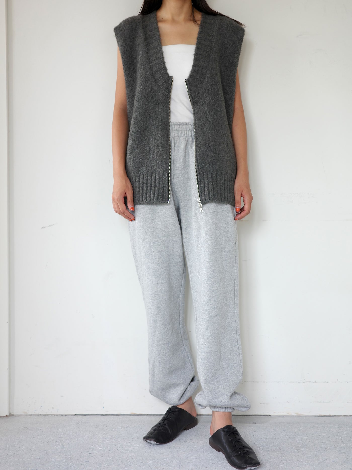 Knit zip vest