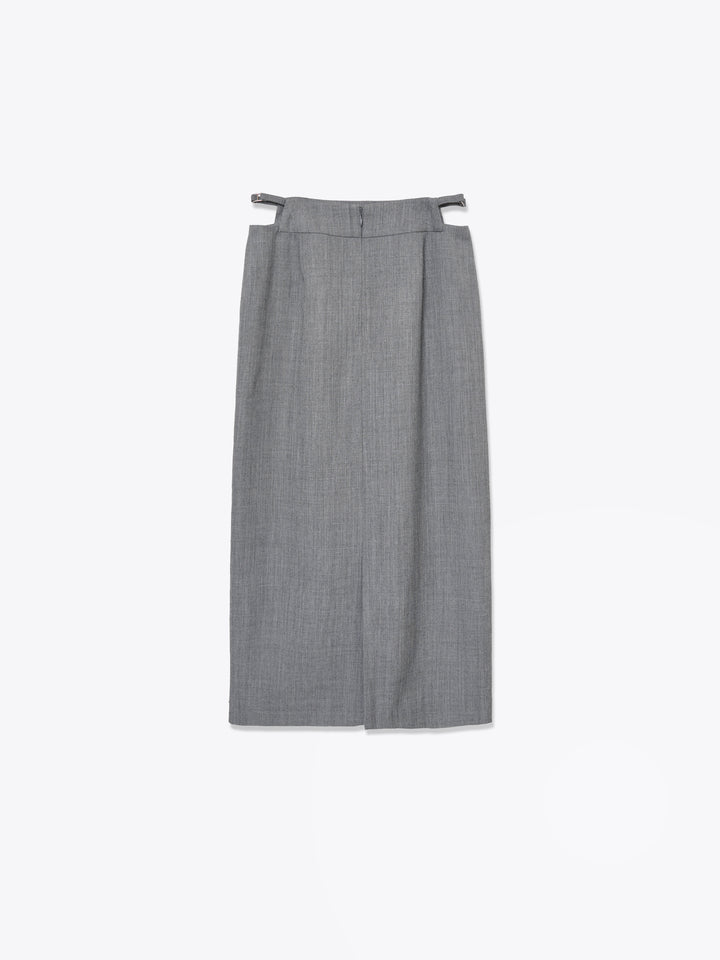 スカート UNDECORATED Acetate Skirt Acetate Polyester Curved Line