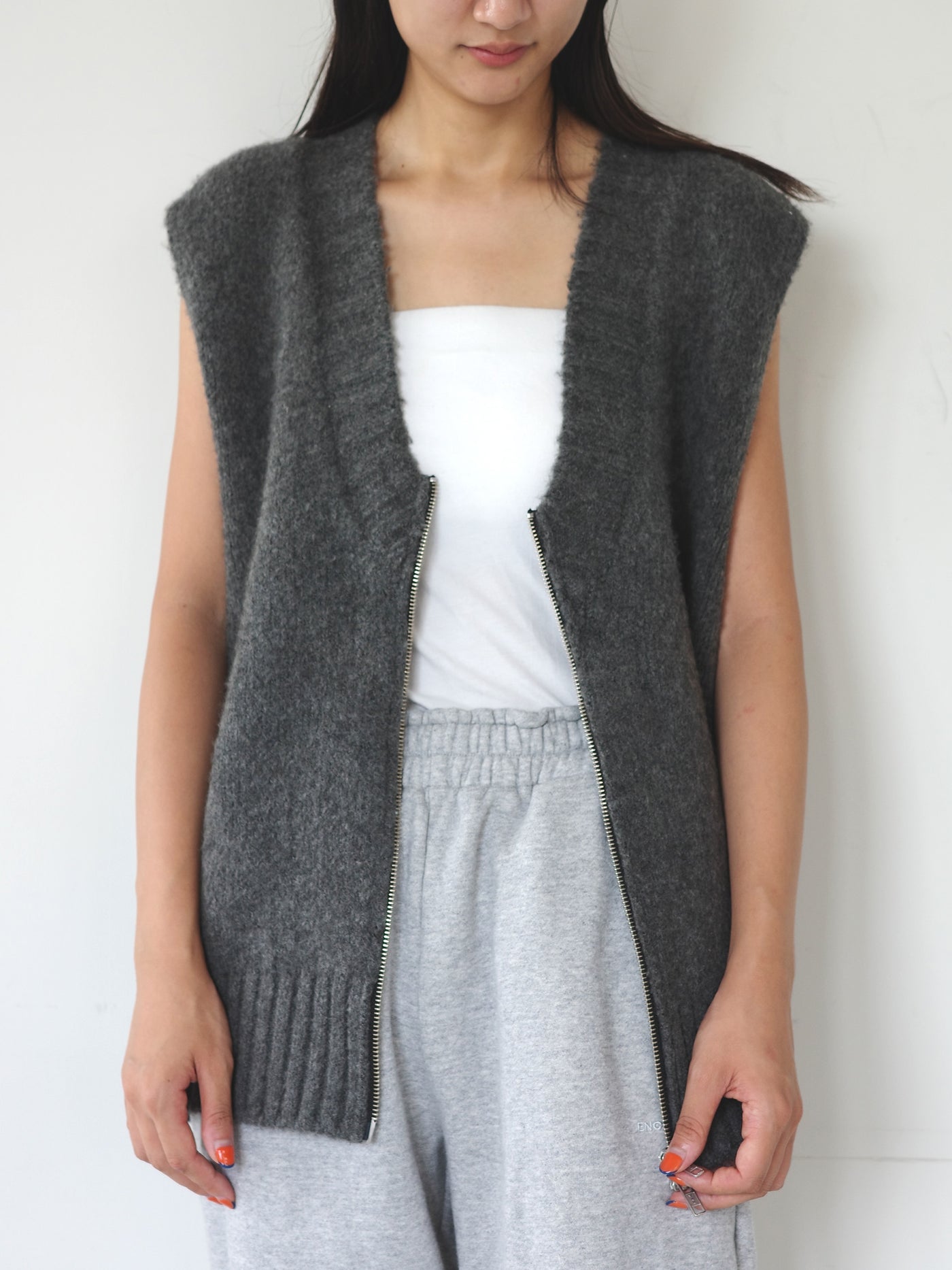 Knit zip vest