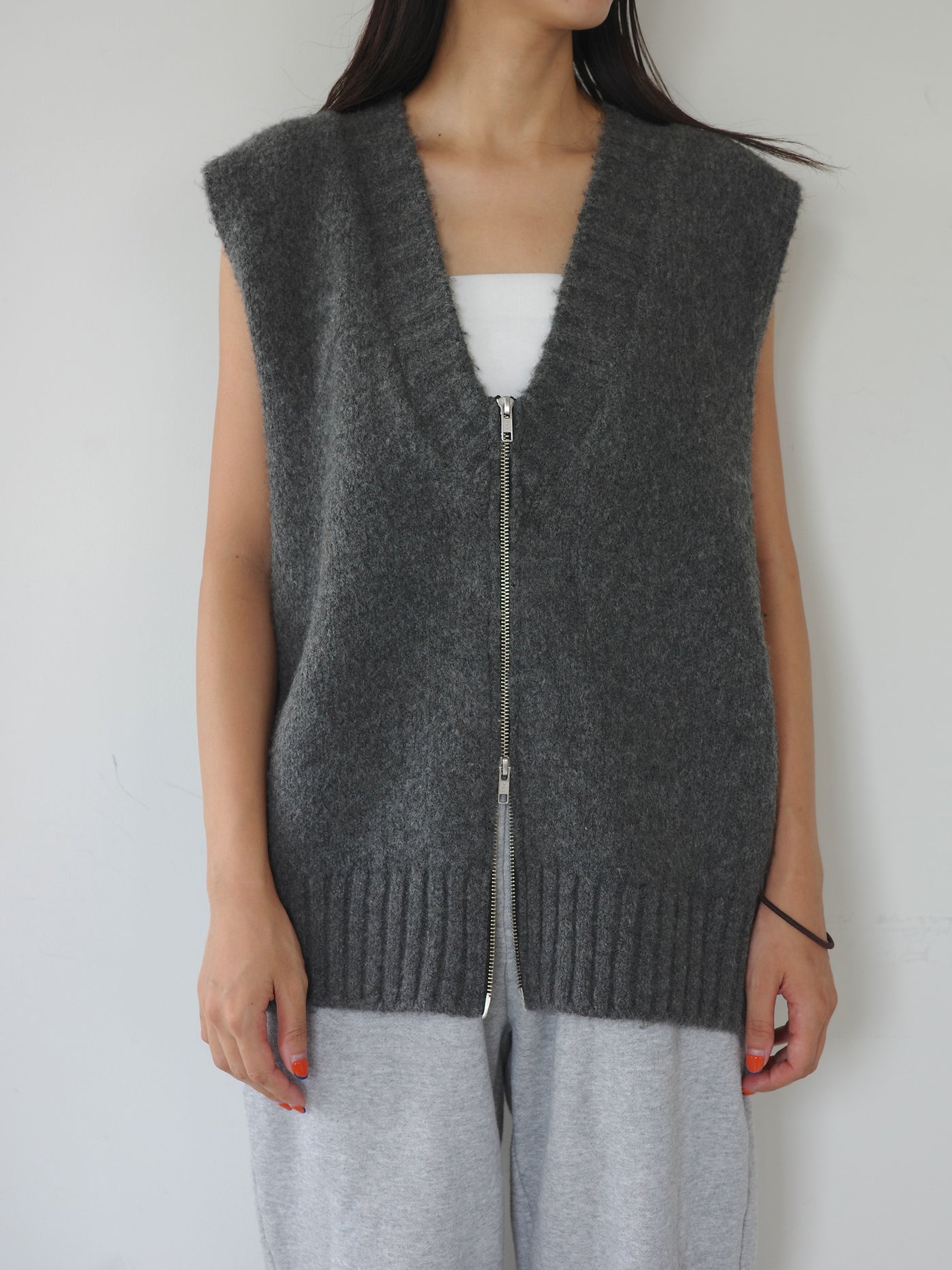 Knit zip vest