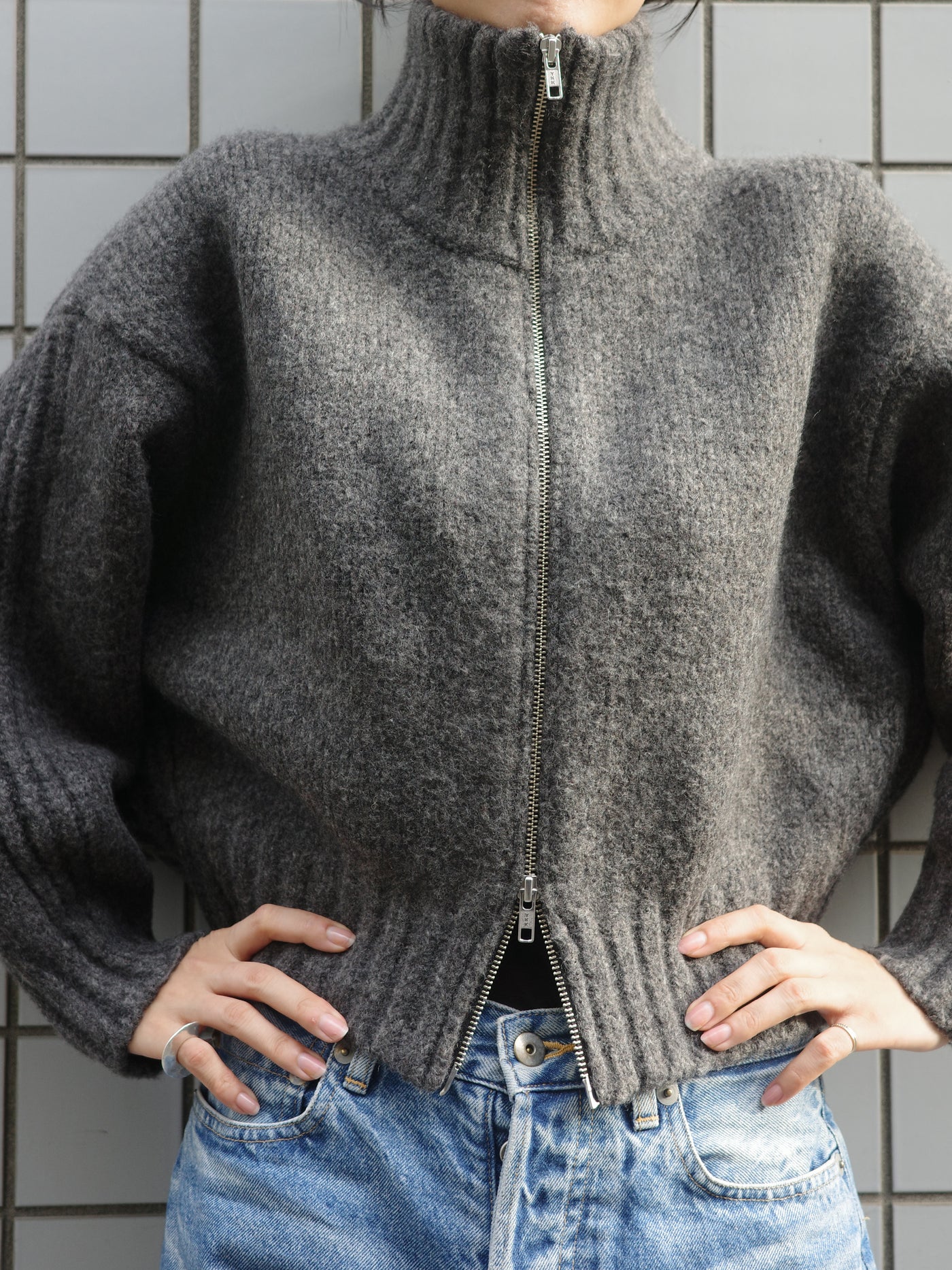 Knit zip BL – encircle onlineshop